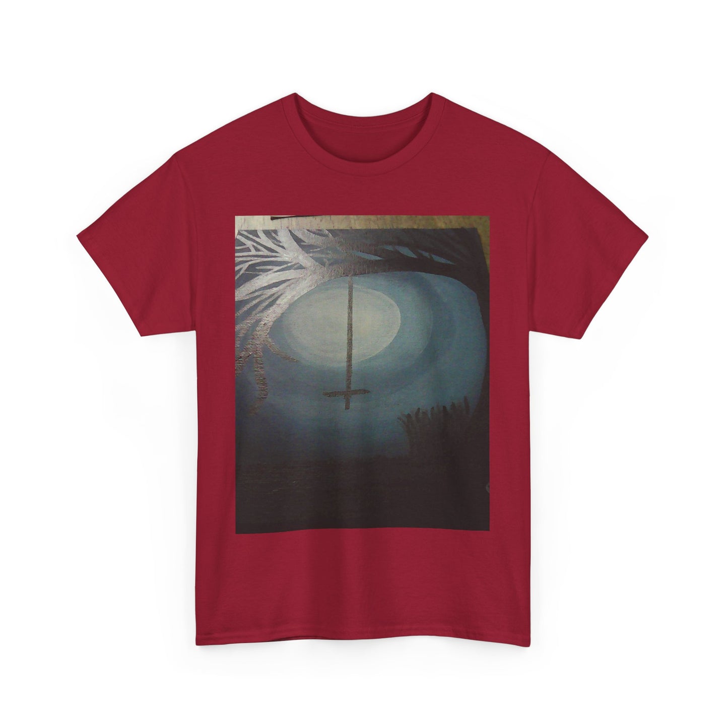 Evening sky Unisex Heavy Cotton Tee, Graphic T-Shirt, Casual Wear, Gift for Art Lovers, Everyday Style