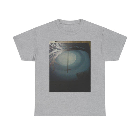 Evening sky Unisex Heavy Cotton Tee, Graphic T-Shirt, Casual Wear, Gift for Art Lovers, Everyday Style