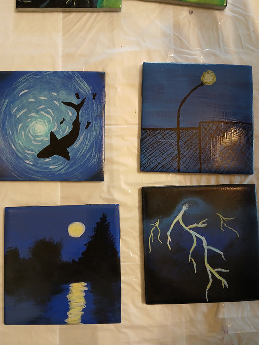 hand painted coasters